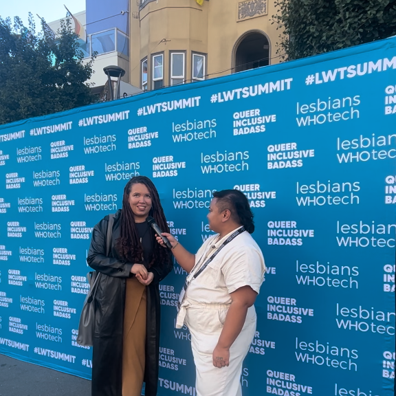 Leo Aquino And Maya Whalen Kipp At Lesbians Who Tech