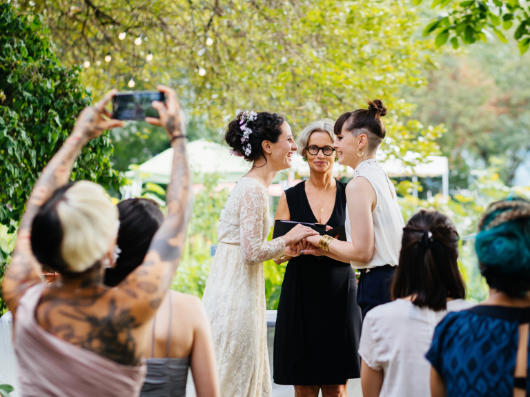 Lesbian Backyard Wedding